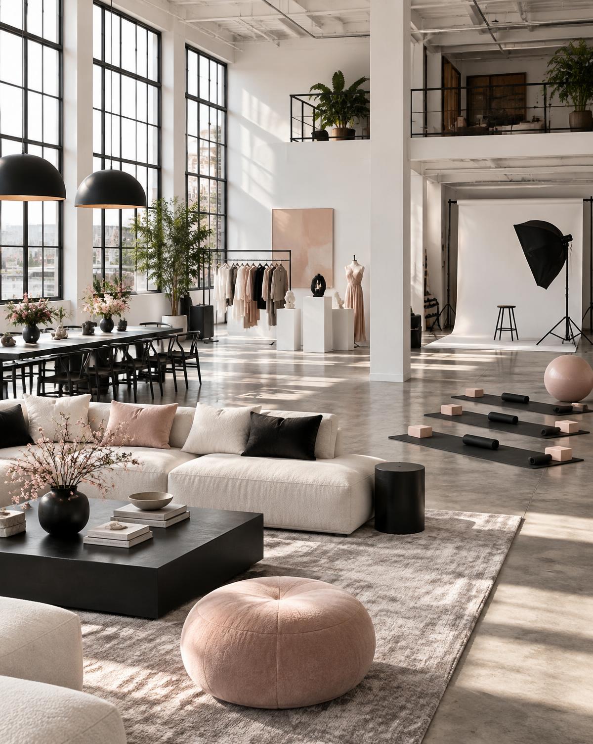Concept for a flexible fashion, wellness and creator space